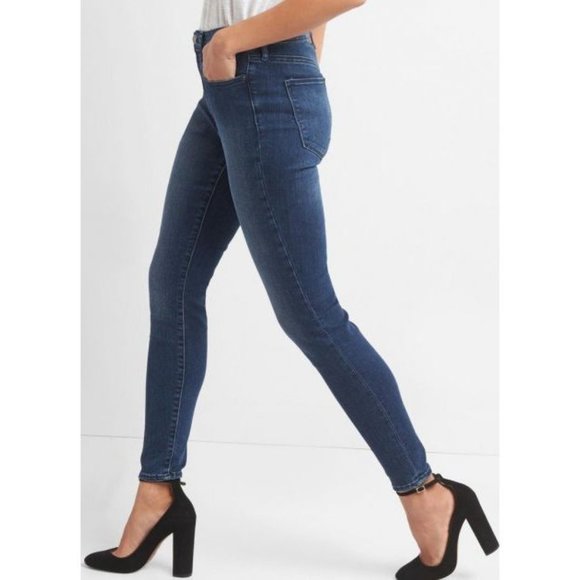 GAP Elliot Lake Wash Denim High Rise True Skinny Jeans sz 28/6 Short Women's - Picture 2 of 16